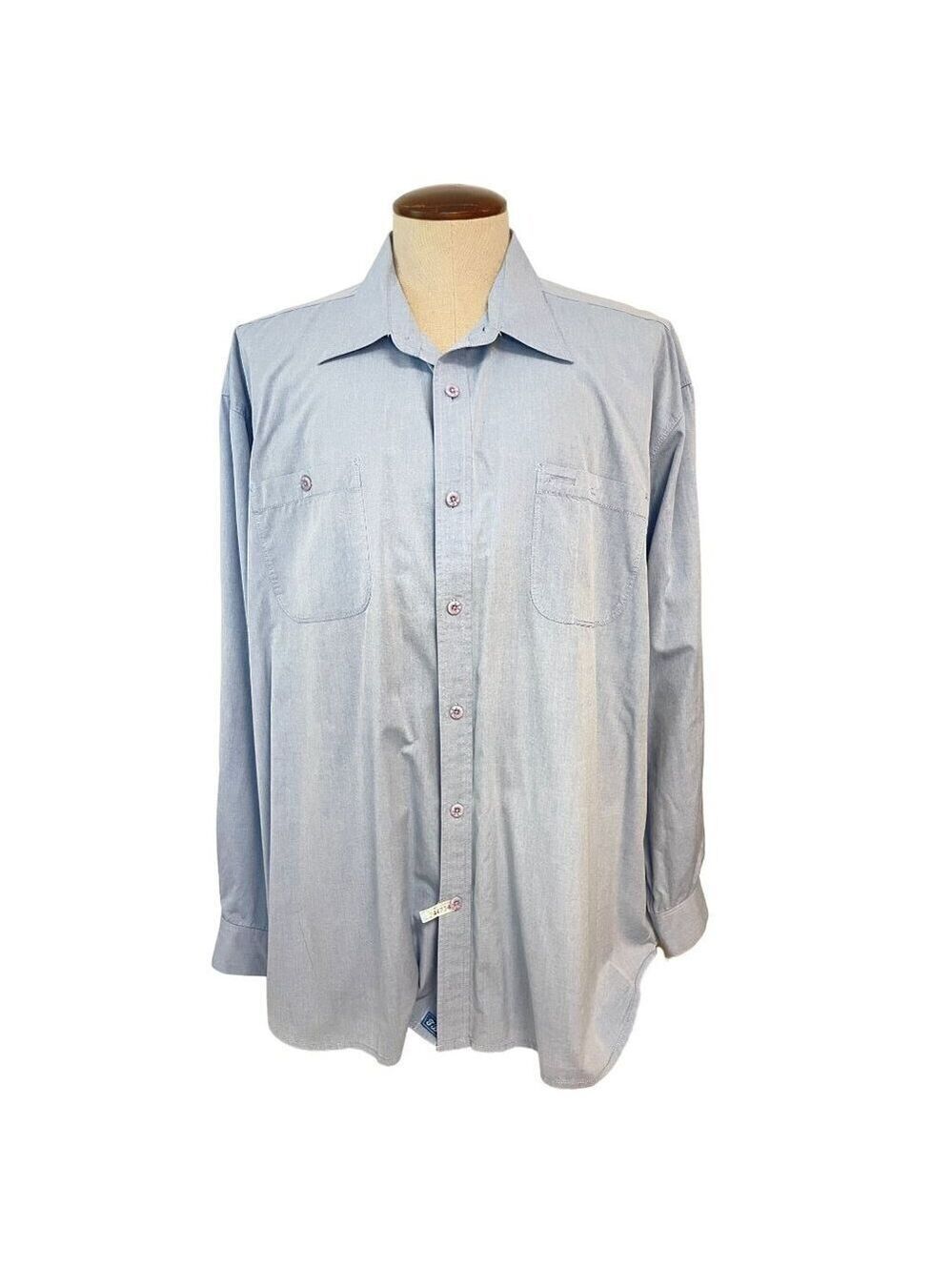 Tommy Bahama Men's Blue Chambray Long Sleeve Shirt Size XXL